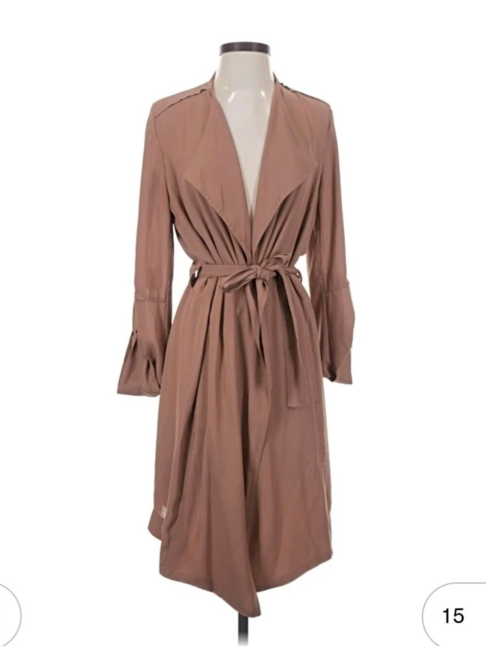 Babaton Relaxed Open-Front Flowy Trench Coat